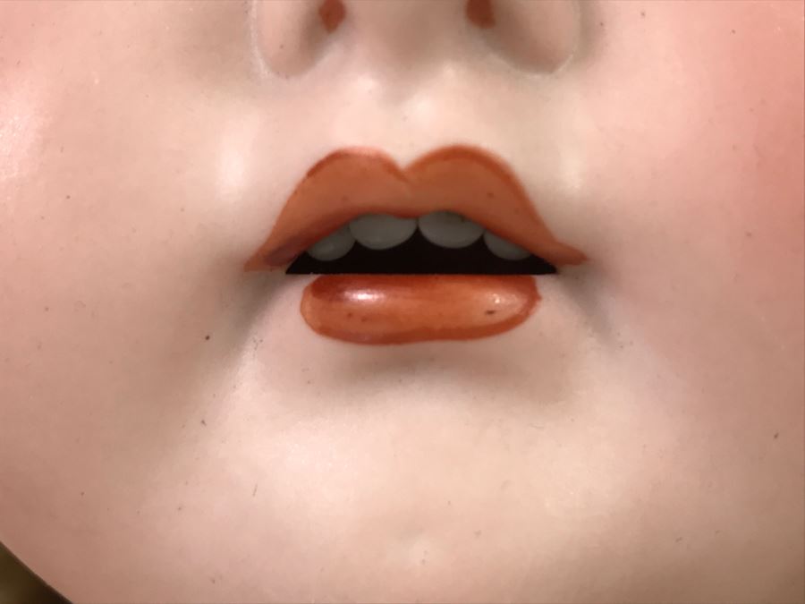 Large Antique Doll Porcelain Head Jointed Composition Body Head Marked 191 16 'Hair Marked 100% Cheveux Naturels Made In France' [Photo 6]