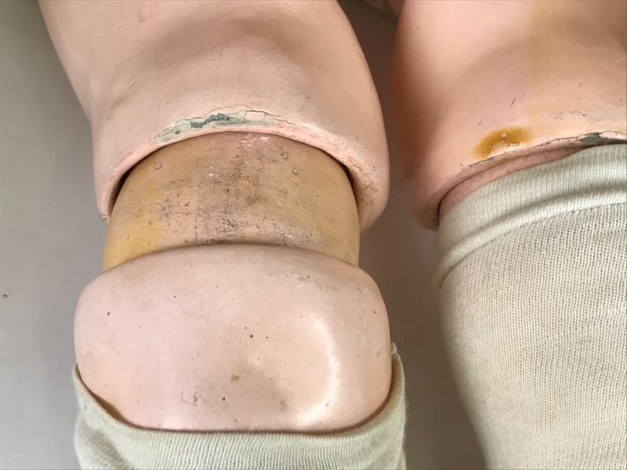 Large Antique Doll Porcelain Head Jointed Composition Body Head Marked 191 16 'Hair Marked 100% Cheveux Naturels Made In France' [Photo 17]