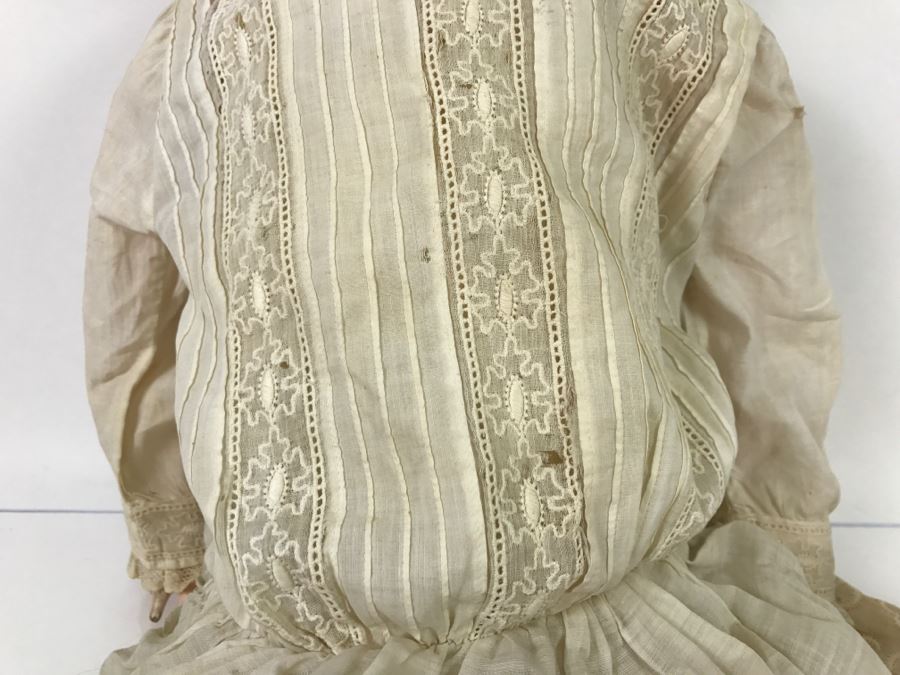 Large Antique Doll Porcelain Head Jointed Composition Body Head Marked 191 16 'Hair Marked 100% Cheveux Naturels Made In France' [Photo 21]