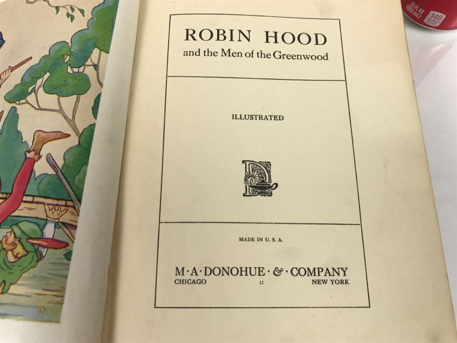 Vintage Robin Hood And The Men Of The Greenwood Ilustrated Book M A Donohue & Company [Photo 8]