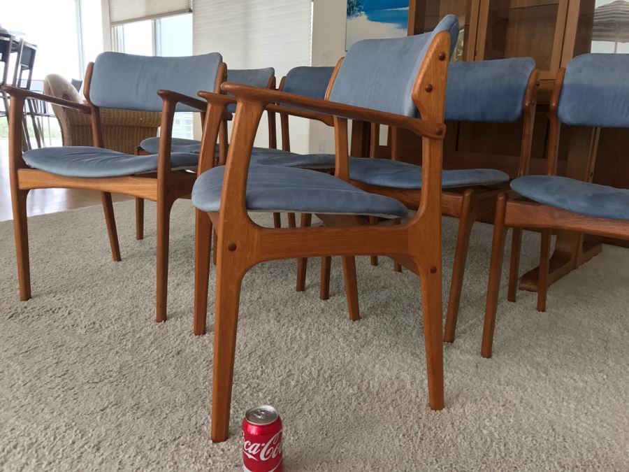 (6) Danish Mid-Century Modern Teak Dining Chairs (2 Chairs Are Armchairs) Attributed To Erik Buch - This Item Has A Reserve [Photo 6]