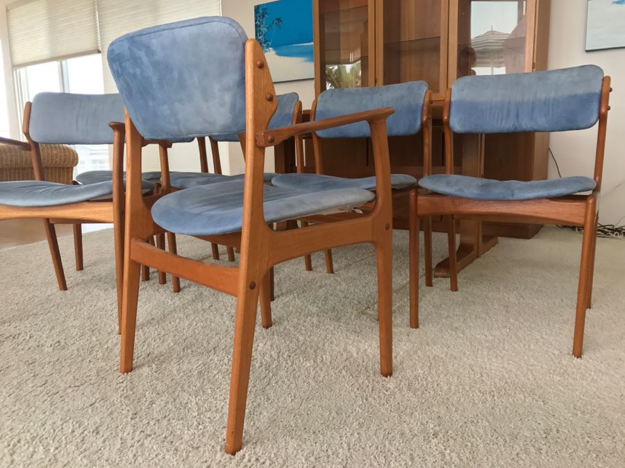 (6) Danish Mid-Century Modern Teak Dining Chairs (2 Chairs Are Armchairs) Attributed To Erik Buch - This Item Has A Reserve [Photo 10]