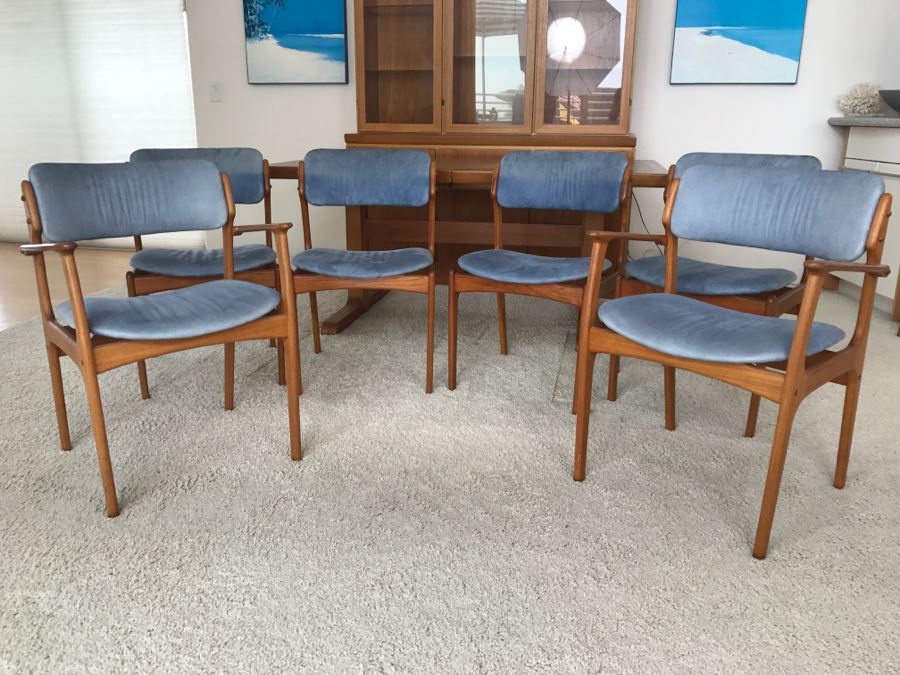(6) Danish Mid-Century Modern Teak Dining Chairs (2 Chairs Are Armchairs) Attributed To Erik Buch - This Item Has A Reserve [Photo 11]