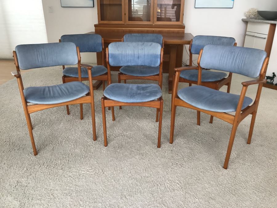 (6) Danish Mid-Century Modern Teak Dining Chairs (2 Chairs Are Armchairs) Attributed To Erik Buch - This Item Has A Reserve [Photo 15]