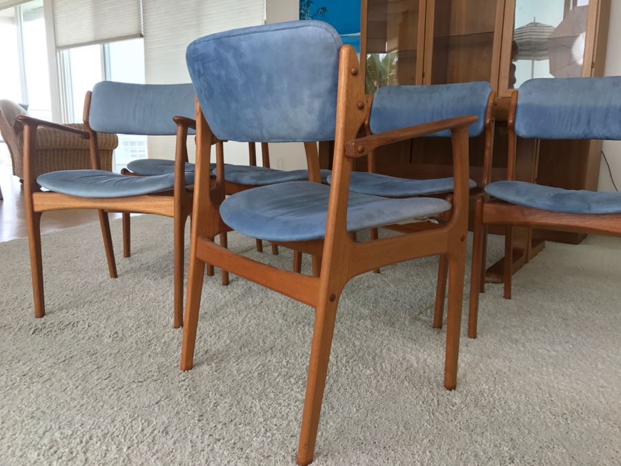 (6) Danish Mid-Century Modern Teak Dining Chairs (2 Chairs Are Armchairs) Attributed To Erik Buch - This Item Has A Reserve [Photo 9]