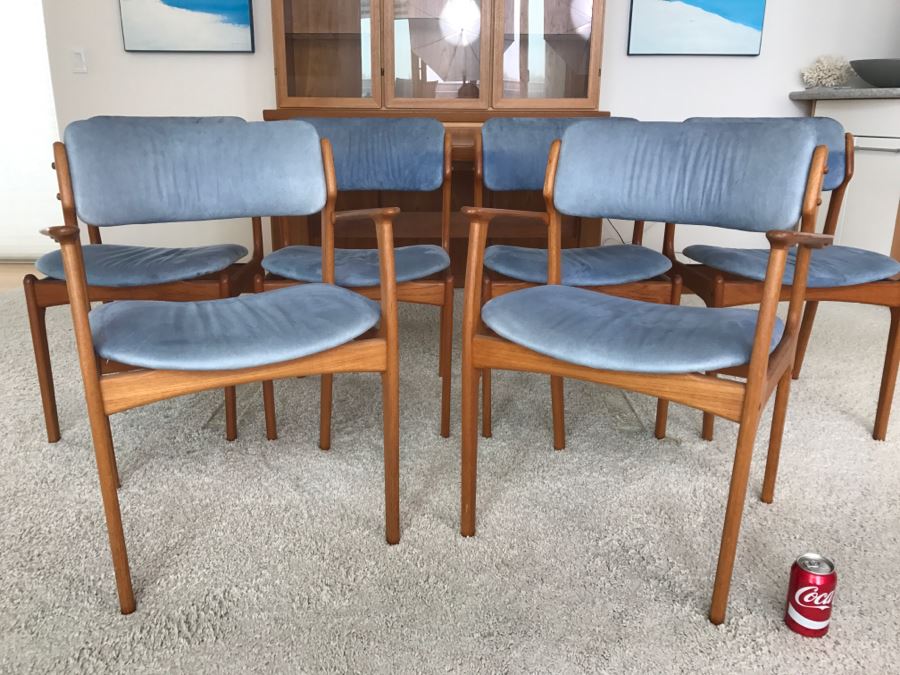 (6) Danish Mid-Century Modern Teak Dining Chairs (2 Chairs Are Armchairs) Attributed To Erik Buch - This Item Has A Reserve [Photo 3]