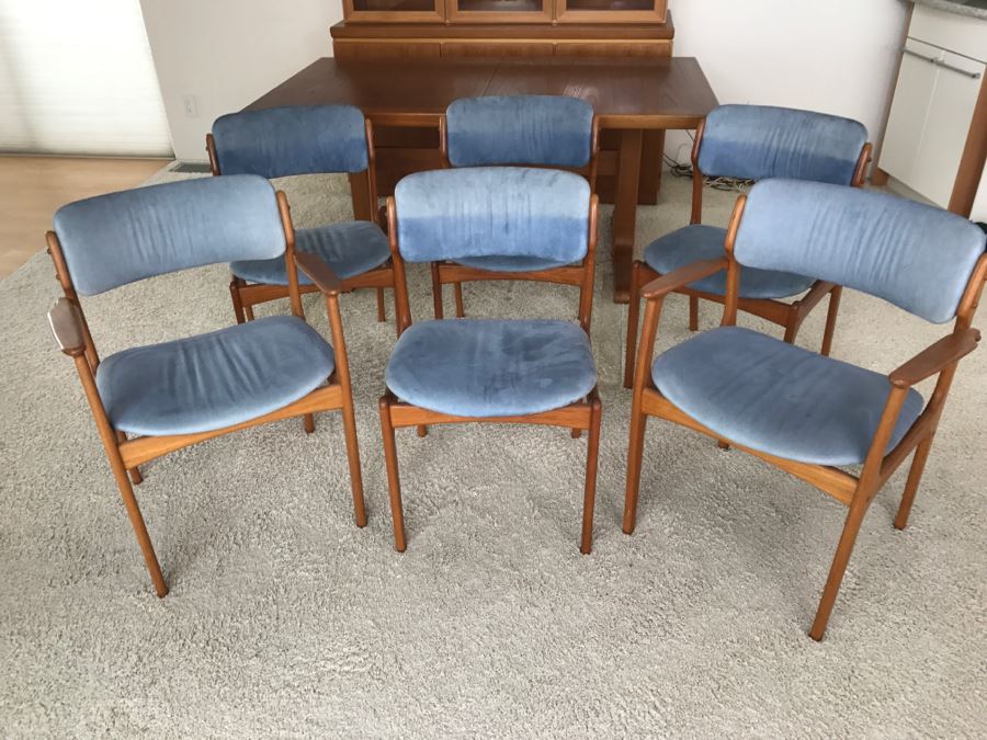 (6) Danish Mid-Century Modern Teak Dining Chairs (2 Chairs Are Armchairs) Attributed To Erik Buch - This Item Has A Reserve [Photo 16]