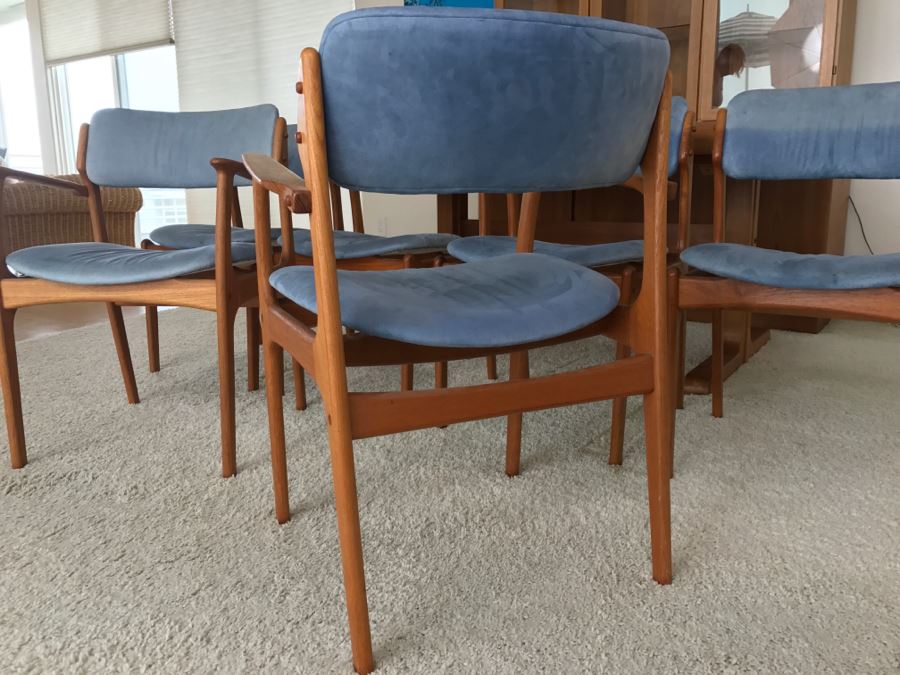 (6) Danish Mid-Century Modern Teak Dining Chairs (2 Chairs Are Armchairs) Attributed To Erik Buch - This Item Has A Reserve [Photo 8]