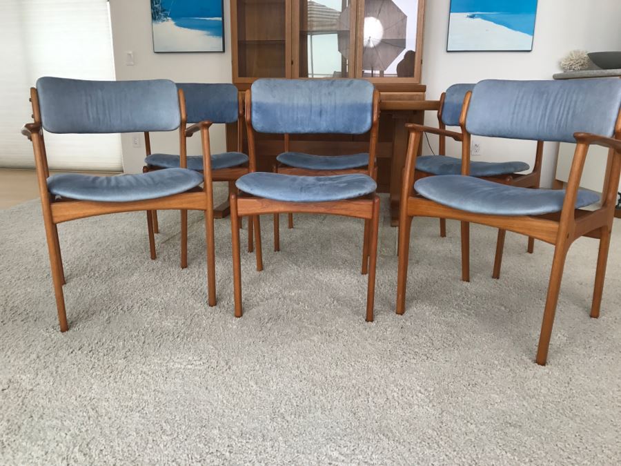(6) Danish Mid-Century Modern Teak Dining Chairs (2 Chairs Are Armchairs) Attributed To Erik Buch - This Item Has A Reserve [Photo 17]