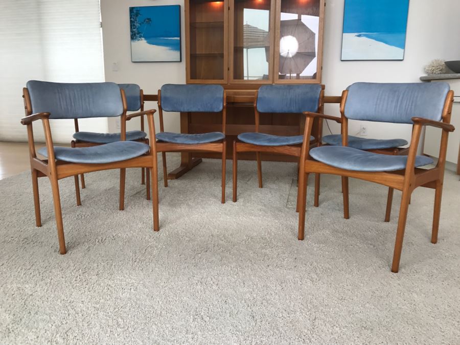 (6) Danish Mid-Century Modern Teak Dining Chairs (2 Chairs Are Armchairs) Attributed To Erik Buch - This Item Has A Reserve [Photo 12]