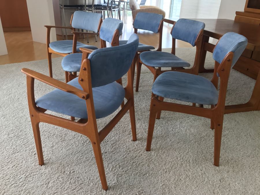 (6) Danish Mid-Century Modern Teak Dining Chairs (2 Chairs Are Armchairs) Attributed To Erik Buch - This Item Has A Reserve [Photo 18]
