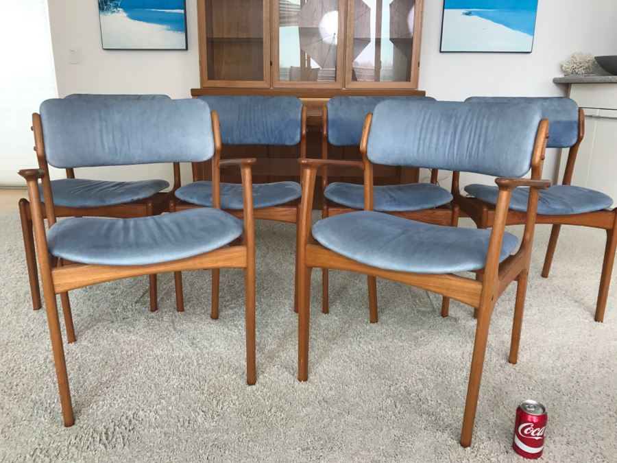 (6) Danish Mid-Century Modern Teak Dining Chairs (2 Chairs Are Armchairs) Attributed To Erik Buch - This Item Has A Reserve [Photo 2]
