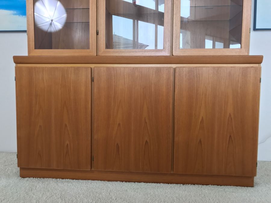 Danish Mid-Century Modern Teak China Cabinet Credenza Hutch Possibly Rasmus [Photo 5]