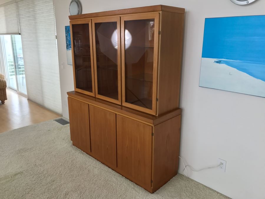 Danish Mid-Century Modern Teak China Cabinet Credenza Hutch Possibly Rasmus [Photo 10]