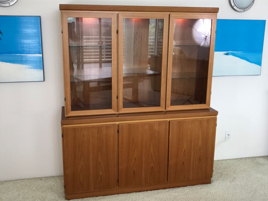Danish Mid-Century Modern Teak China Cabinet Credenza Hutch Possibly Rasmus [Photo 11]