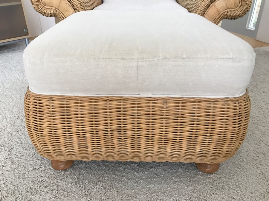 PALECEK Wicker Armchair With Ottoman Retails For Over $2,000 [Photo 5]