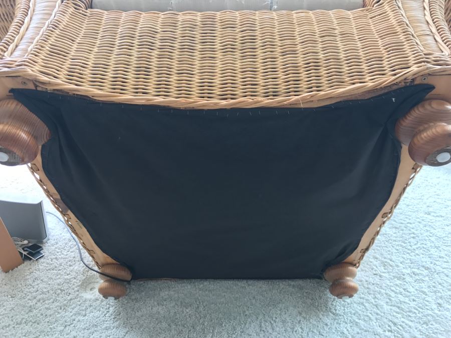 PALECEK Wicker Armchair With Ottoman Retails For Over $2,000 [Photo 7]