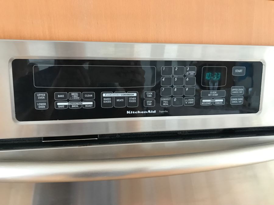 Kitchenaid Stainless Steel Double Wall Oven Model Kebs208dss6