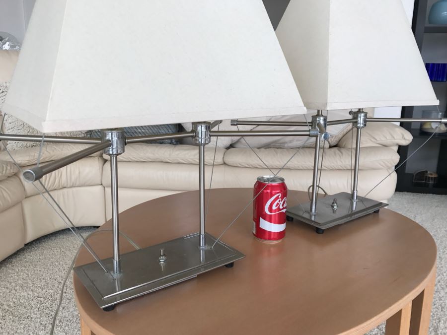 Pair Of Metal Table Lamps [Photo 3]