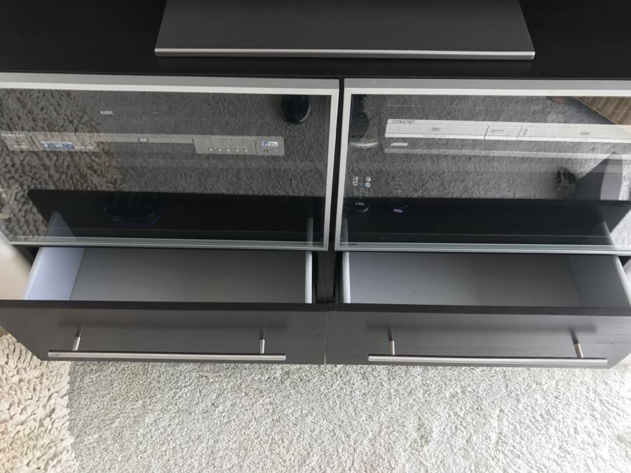 Black Ikea Media Console Cabinet Tombo Entertainment Center [Photo 4]