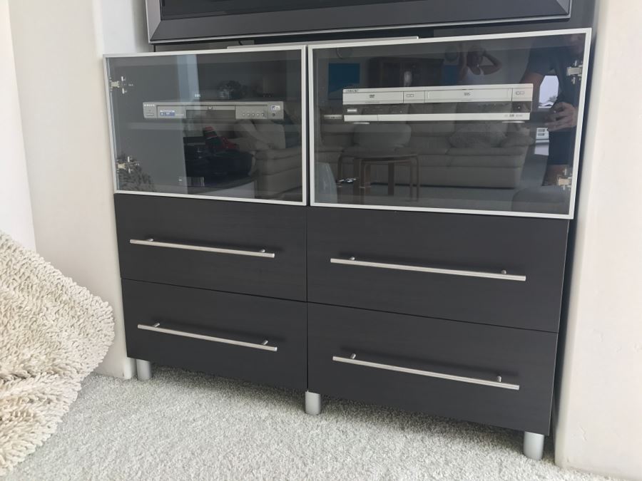 Black Ikea Media Console Cabinet Tombo Entertainment Center [Photo 3]