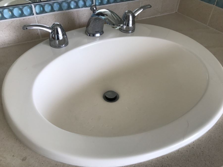 Drop-In Whirlpool Tub From Scandinavian Marble With Pump And (2) Matching Bathroom Sinks With GROHE Stainless Steel Fixtures [Photo 2]