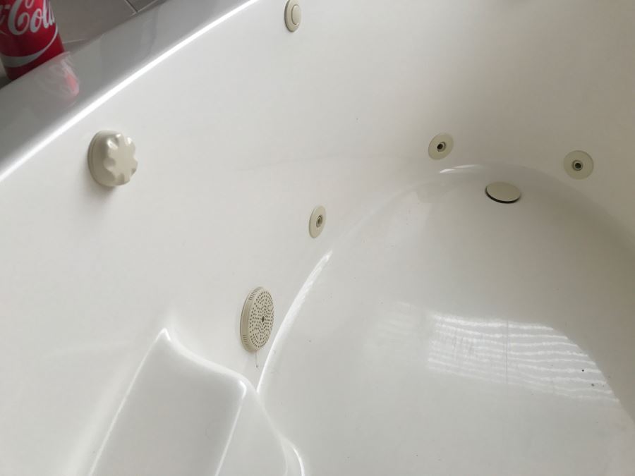 Drop-In Whirlpool Tub From Scandinavian Marble With Pump And (2) Matching Bathroom Sinks With GROHE Stainless Steel Fixtures [Photo 11]