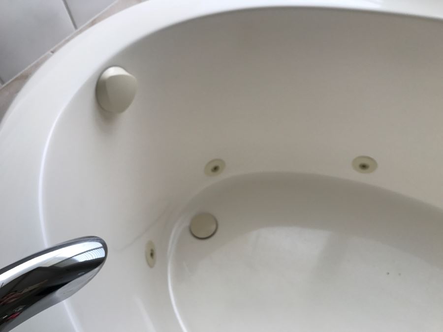 Drop-In Whirlpool Tub From Scandinavian Marble With Pump And (2) Matching Bathroom Sinks With GROHE Stainless Steel Fixtures [Photo 10]