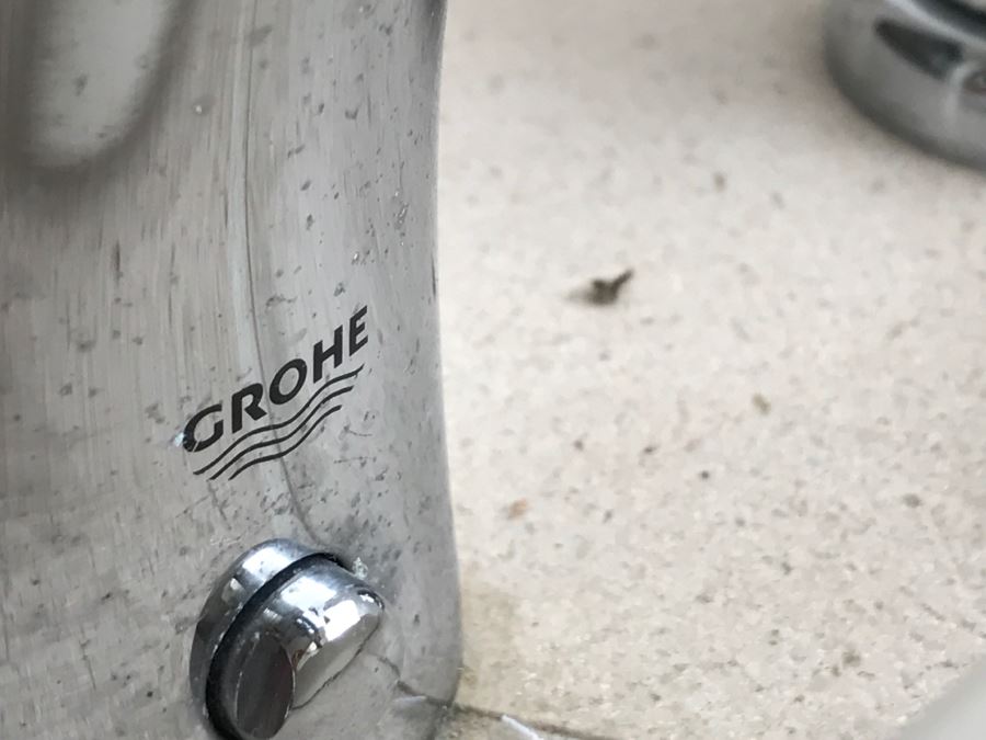 Drop-In Whirlpool Tub From Scandinavian Marble With Pump And (2) Matching Bathroom Sinks With GROHE Stainless Steel Fixtures [Photo 19]