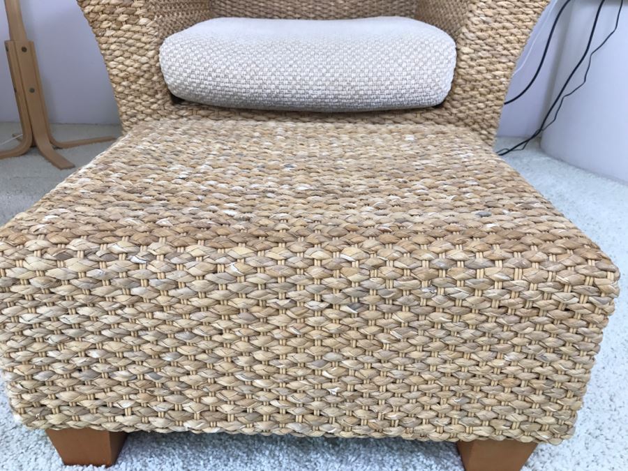 Eddie Bauer Woven Sea Grass Armchair With Matching Ottoman [Photo 4]