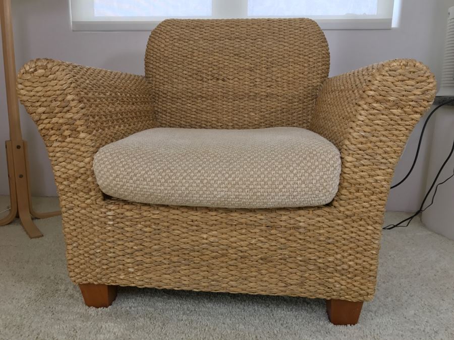 Eddie Bauer Woven Sea Grass Armchair With Matching Ottoman [Photo 6]
