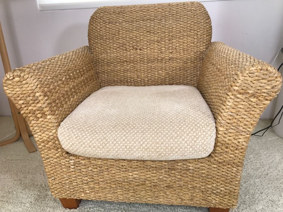 Eddie Bauer Woven Sea Grass Armchair With Matching Ottoman [Photo 7]