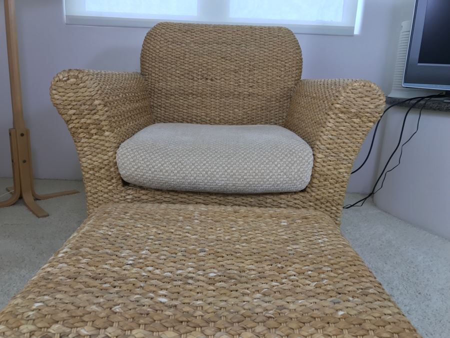 Eddie Bauer Woven Sea Grass Armchair With Matching Ottoman [Photo 5]