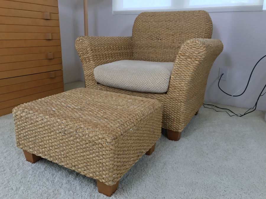 Eddie Bauer Woven Sea Grass Armchair With Matching Ottoman [Photo 2]