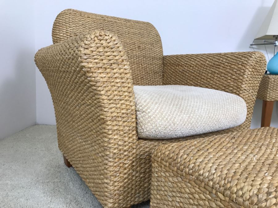 Eddie Bauer Woven Sea Grass Armchair With Matching Ottoman [Photo 3]