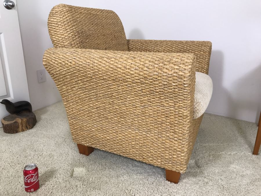Eddie Bauer Woven Sea Grass Armchair With Matching Ottoman [Photo 5]