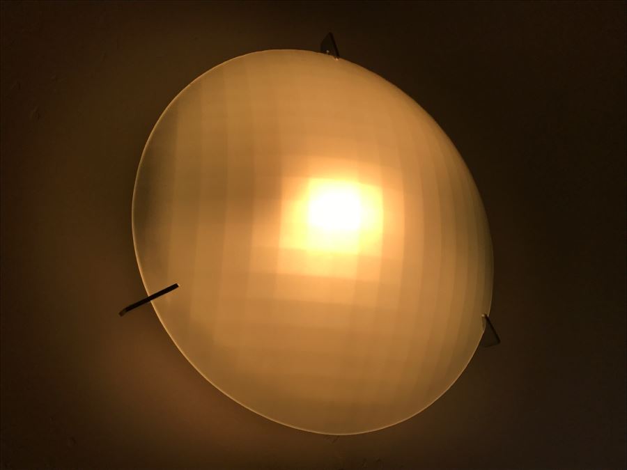 Contemporary Glass And Metal Round Light Fixture