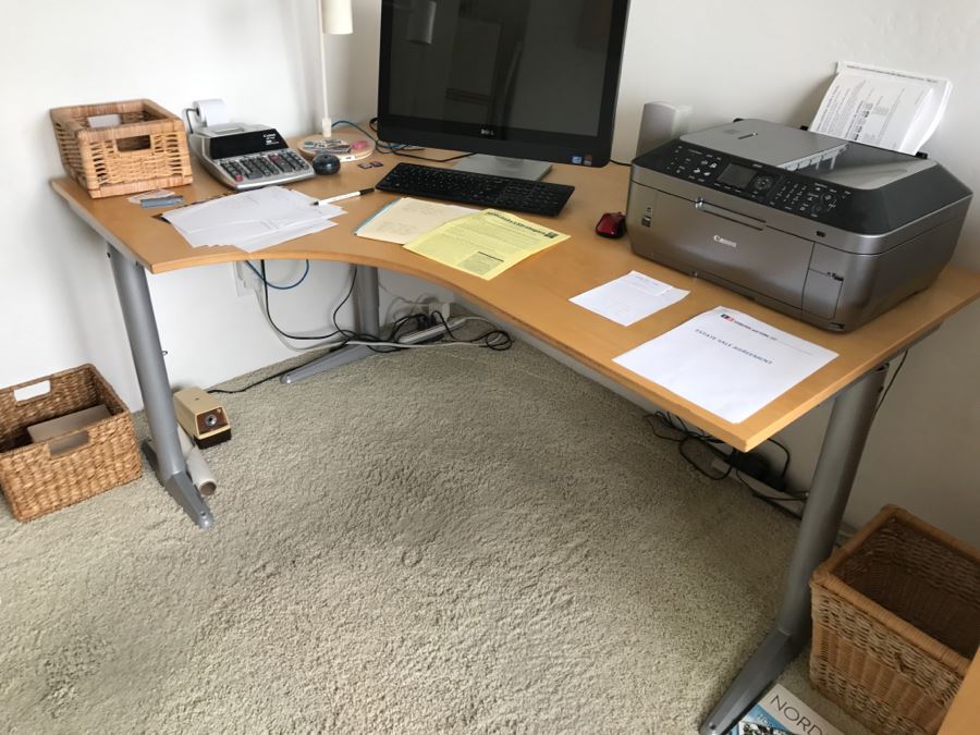 L-Shaped Desk (Sold Without Items On Desk)