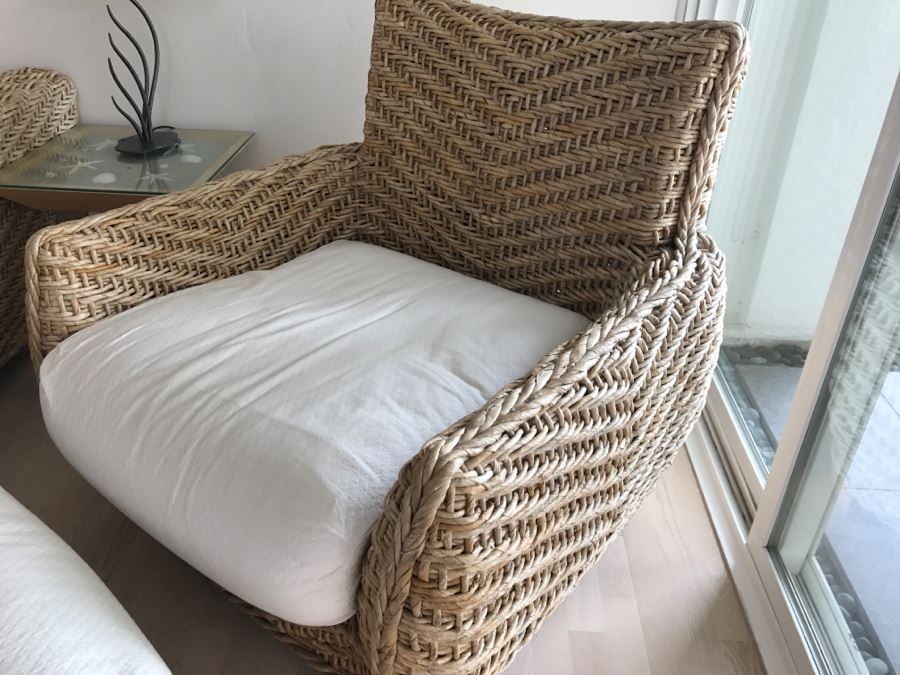 Benchcraft Woven Rope Armchair With Matching Ottoman [Photo 4]