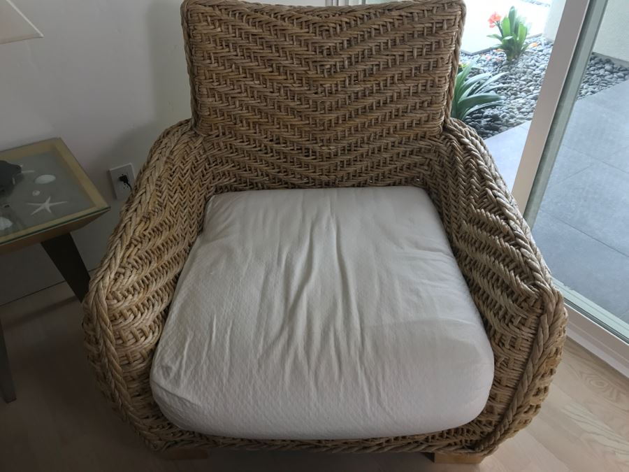 Benchcraft Woven Rope Armchair With Matching Ottoman [Photo 3]