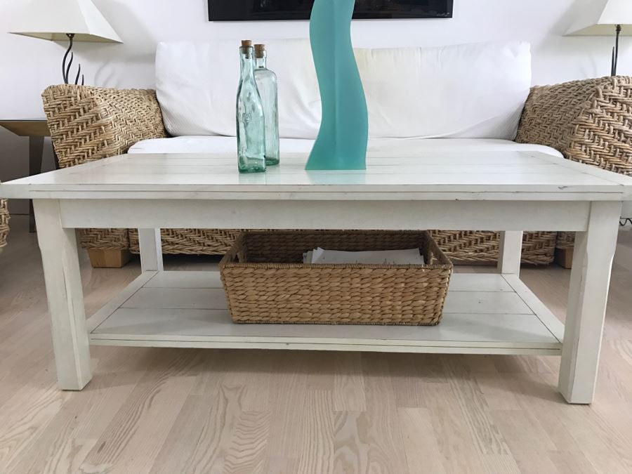 White Two-Tier Wooden Coffee Table [Photo 1]