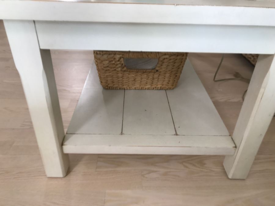 White Two-Tier Wooden Coffee Table [Photo 7]