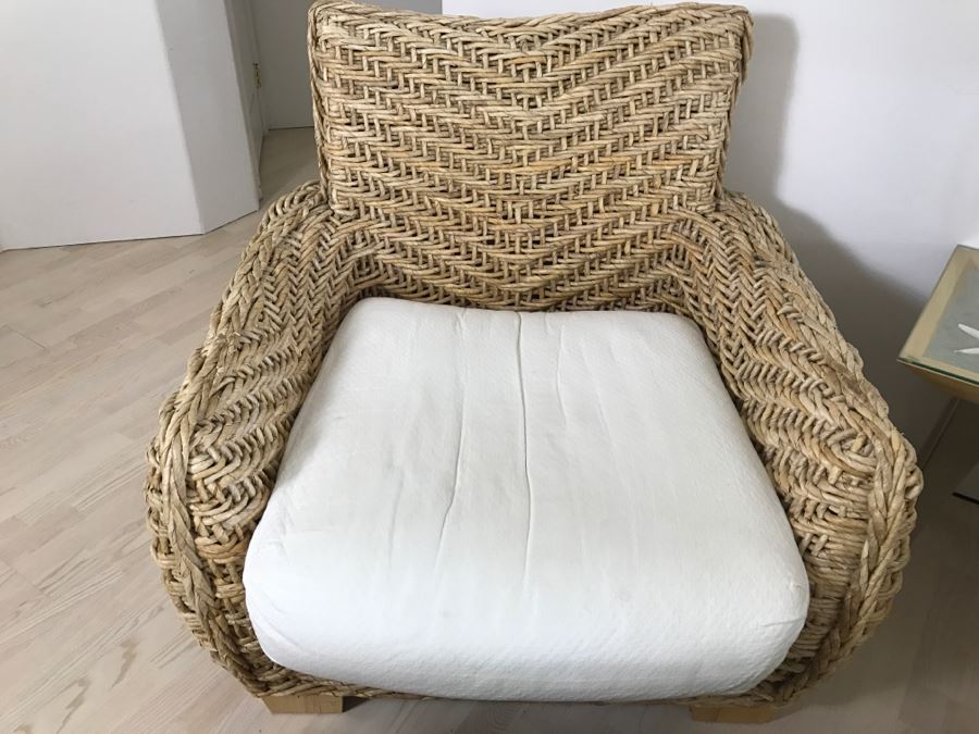 Benchcraft Woven Rope Armchair With Matching Ottoman [Photo 4]