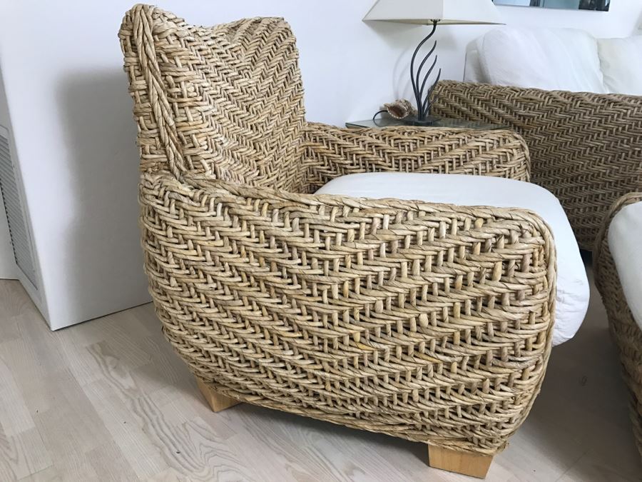Benchcraft Woven Rope Armchair With Matching Ottoman [Photo 6]
