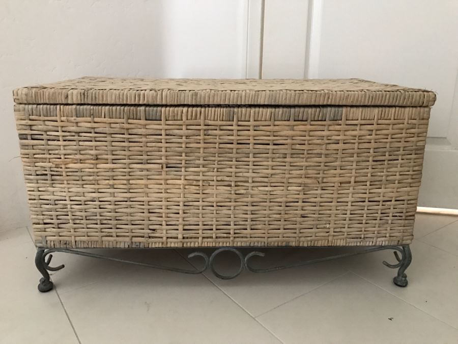 Wicker Chest With Metal Base [Photo 1]