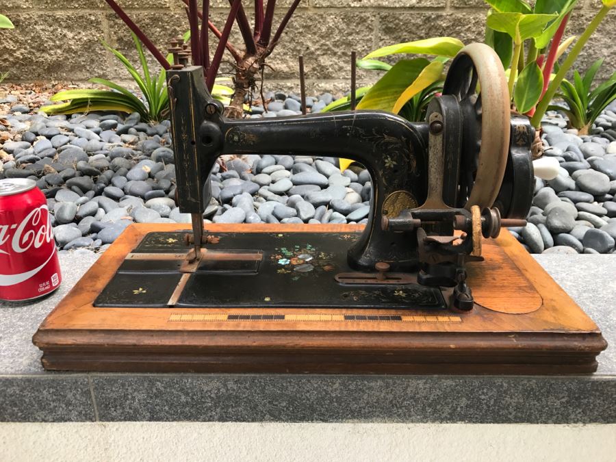 Antique Dietrich Vesta German Treadle Sewing Machine With Mother Of Pearl Inlay [Photo 1]