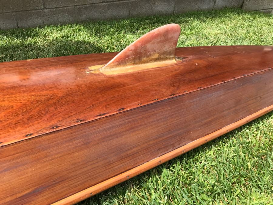 Vintage 1967 Australian Wooden Surf Ski With Paddle Bailey Boat Builders Sydney Apx 14' Long [Photo 32]