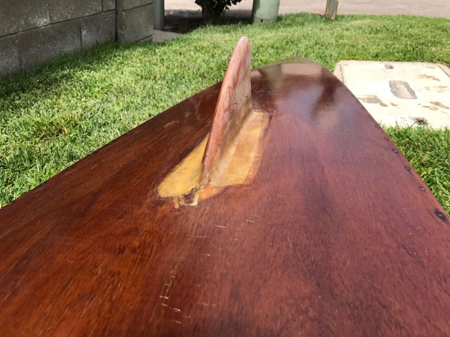 Vintage 1967 Australian Wooden Surf Ski With Paddle Bailey Boat Builders Sydney Apx 14' Long [Photo 39]