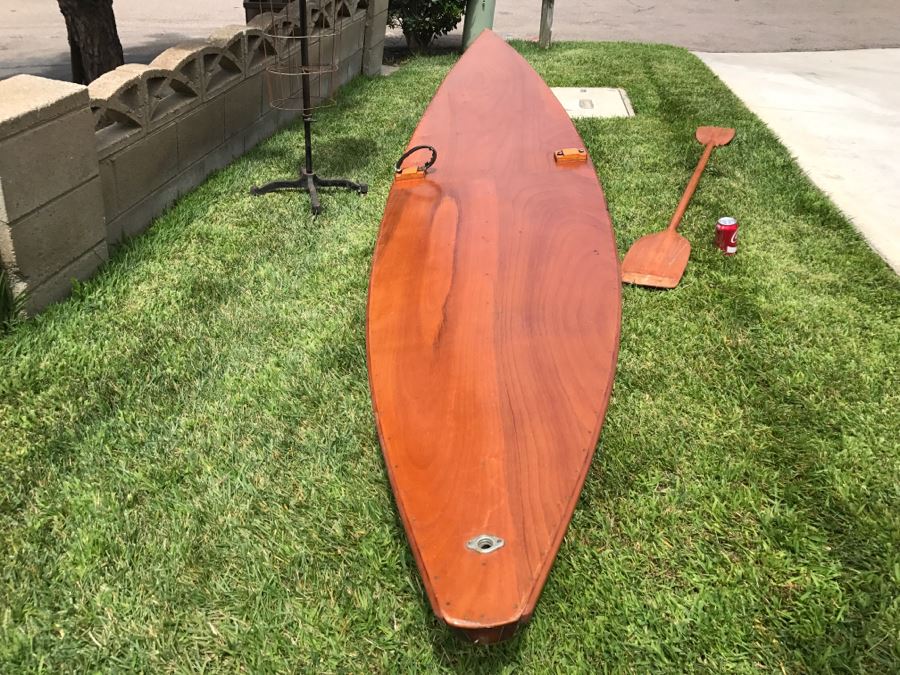 Vintage 1967 Australian Wooden Surf Ski With Paddle Bailey ...