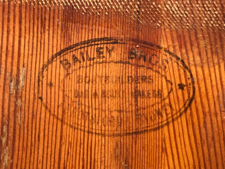 Vintage 1967 Australian Wooden Surf Ski With Paddle Bailey Boat Builders Sydney Apx 14' Long [Photo 19]